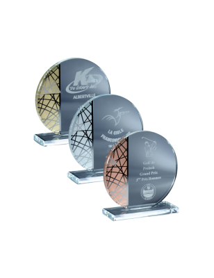 Lot de 3 Trophées Podium en Verre : 171-50