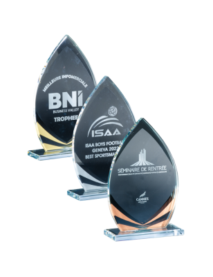 Lot de 3 Trophées Podium en Verre : 172-20